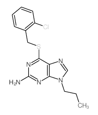 9H-Purin-2-amine,6-[[(2-chlorophenyl)methyl]thio]-9-propyl- structure