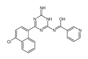 N-[4-amino-6-(4-chloronaphthalen-1-yl)-1,3,5-triazin-2-yl]pyridine-3-carboxamide结构式