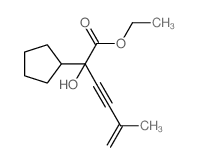 ethyl 2-cyclopentyl-2-hydroxy-5-methyl-hex-5-en-3-ynoate structure