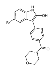 [6-(5-bromo-2-hydroxyl-1H-indol-3-yl)-pyridin-3-yl]-morpholin-4-yl-methanone Structure