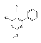 2-methylsulfanyl-4-oxo-6-phenyl-1H-pyrimidine-5-carbonitrile结构式