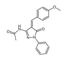 3-Acetamido-4-(4-methoxyphenyl)methyliden-1-phenyl-2-pyrazolin-5-on结构式