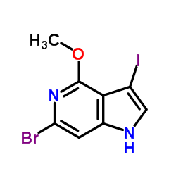 6-Bromo-3-iodo-4-methoxy-1H-pyrrolo[3,2-c]pyridine结构式
