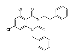 1-benzyl-5,7-dichloro-3-phenethyl-1H-quinazoline-2,4-dione Structure