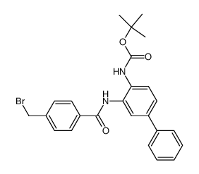 tert-butyl (3-{[4-(bromomethyl)benzoyl]amino}biphenyl-4-yl)carbamate结构式