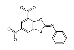 5,7-dinitro-2-phenylimino-1,3-benzoxathiole结构式