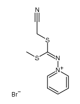 1-((((cyanomethyl)thio)(methylthio)methylene)amino)pyridin-1-ium bromide结构式