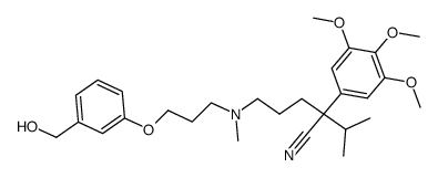 alpha-isopropyl-alpha-[3-[N-[3-(3-hydroxymethylphenoxy)propyl]-N-methylamino]propyl]-3,4,5-trimethoxyphenylacetonitrile Structure