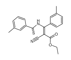 (E)-2-Cyano-3-(3-methyl-thiobenzoylamino)-3-m-tolyl-acrylic acid ethyl ester Structure