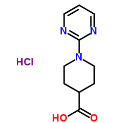 1-(2-Pyrimidinyl)-4-piperidinecarboxylic acid hydrochloride (1:1)结构式