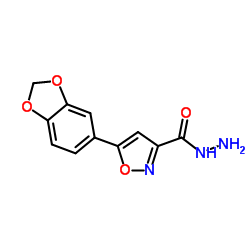 5-(1,3-Benzodioxol-5-yl)-1,2-oxazole-3-carbohydrazide结构式