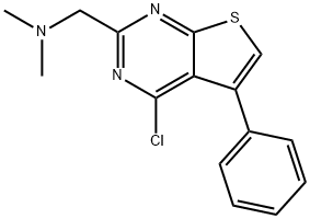 ({4-chloro-5-phenylthieno[2,3-d]pyrimidin-2-yl}methyl)dimethylamine structure