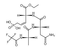 N-N2-(N-trifluoroacetyl-L-alanyl-L-asparaginyl)-3,4-didehydro-5-phosphono-D-norvaline ethyl ester结构式