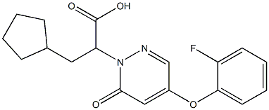 2-(4-(2-fluorophenoxy)-6-oxopyridazin-1(6H)-yl)-3-cyclopentylpropanoic acid结构式