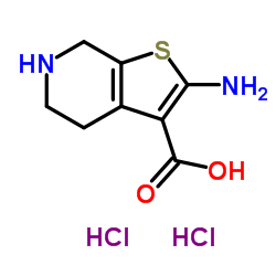 2-Amino-4,5,6,7-tetrahydrothieno[2,3-c]pyridine-3-carboxylic acid dihydrochloride结构式