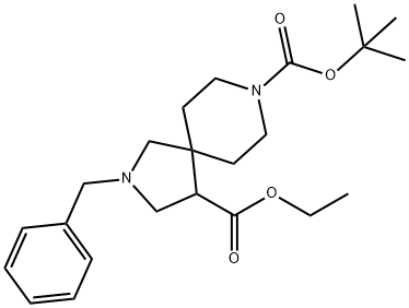 8-tert-butyl 4-ethyl 2-benzyl-2,8-diazaspiro[4.5]decane-4,8-dicarboxylate结构式