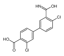 4-(3-carbamoyl-4-chlorophenyl)-2-chlorobenzoic acid Structure