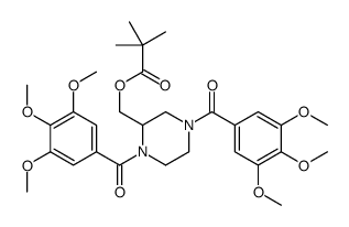 N,N'-bis(3,4,5-trimethoxylbenzoyl)-2-piperizinylmethyl 2,2-dimethylpropanoate结构式