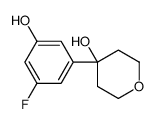 4-(3-fluoro-5-hydroxyphenyl)oxan-4-ol结构式