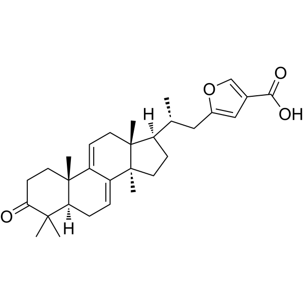 Lanosta-7,9(11),23,25(27)-tetraen-26-oic acid, 23,27-epoxy-3-oxo- Structure