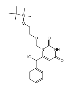 1-[[2-[(tert-butyldimethylsilyl)oxy]ethoxy]methyl]-6-(1-hydroxy-1-phenylmethyl)thymine结构式