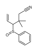 4-(benzenesulfinyl)-3,3-dimethylhex-5-enenitrile Structure