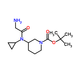 2-Methyl-2-propanyl 3-[cyclopropyl(glycyl)amino]-1-piperidinecarboxylate结构式