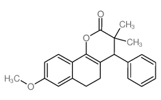 2H-Naphtho[1,2-b]pyran-2-one, 3,4,5,6-tetrahydro-8-methoxy-3,3-dimethyl-4-phenyl- (en) Structure