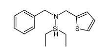 N-benzyl-1,1-diethyl-N-(thiophen-2-ylmethyl)silanamine结构式