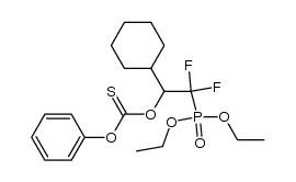 O-(1-cyclohexyl-2-(diethoxyphosphoryl)-2,2-difluoroethyl) O-phenyl carbonothioate结构式