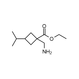 Ethyl1-(aminomethyl)-3-isopropylcyclobutane-1-carboxylate Structure