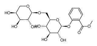 methyl salicylate α-L-arabinopyranosyl-(1->6)-β-D-glucopyranoside结构式