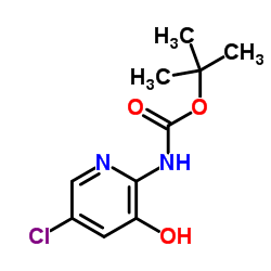 (5-氯-3-羟基吡啶-2-基)氨基甲酸叔丁酯结构式