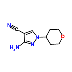 3-氨基-1-(四氢-2H-吡喃-4-基)-1H-吡唑-4-甲腈结构式