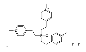 4-[2-[bis[2-(1-methylpyridin-1-ium-4-yl)ethyl]phosphoryl]ethyl]-1-methylpyridin-1-ium,triiodide Structure