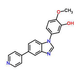 2-Methoxy-5-(5-(pyridin-4-yl)-1H-benzo[d]imidazol-1-yl)phenol structure