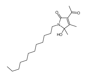 3-acetyl-1-dodecyl-5-hydroxy-4,5-dimethylpyrrol-2-one结构式