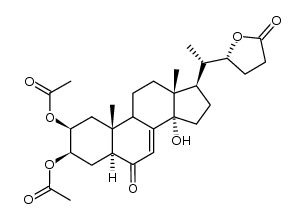 (2S,3R,5S,10R,13R,14S,17R)-14-hydroxy-10,13-dimethyl-6-oxo-17-((S)-1-((R)-5-oxotetrahydrofuran-2-yl)ethyl)-2,3,4,5,6,9,10,11,12,13,14,15,16,17-tetradecahydro-1H-cyclopenta[a]phenanthrene-2,3-diyl diacetate结构式