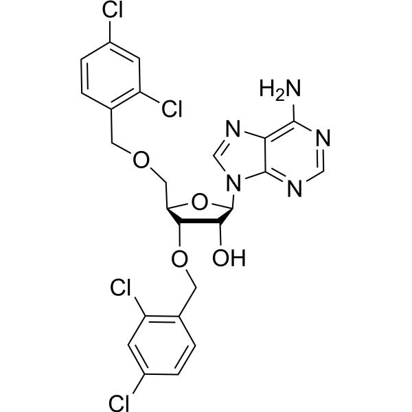 3,5-Bis-O-(2,4-dichlorobenzyl)adenosine结构式