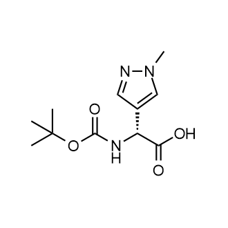 (R)-2-((tert-butoxycarbonyl)amino)-2-(1-methyl-1H-pyrazol-4-yl)acetic acid structure