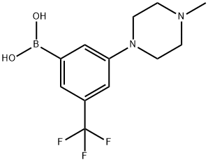 (3-(4-methylpiperazin-1-yl)-5-(trifluoromethyl)phenyl)boronic acid structure