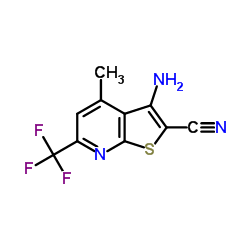3-AMINO-4-METHYL-6-TRIFLUOROMETHYL-THIENO[2,3-B]PYRIDINE-2-CARBONITRILE结构式