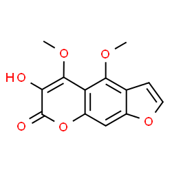 6-Hydroxy-4,5-dimethoxy-7H-furo[3,2-g][1]benzopyran-7-one结构式