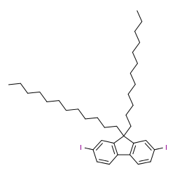 2,7-二碘-9,9-二(二十二基)-9H-芴结构式