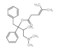 3-Pentenoic acid,4-methyl-, 3-(dimethylamino)-2-methyl-1-phenyl-1-(phenylmethyl)propyl ester,hydrochloride (1:1) structure