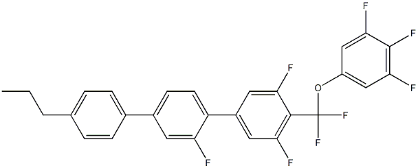 4-(二氟(3,4,5-三氟苯氧基)甲基)-2',3,5-三氟-4''-丙基-1,1':4',1''-三联苯结构式