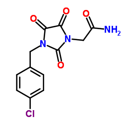 2-[3-(4-Chlorobenzyl)-2,4,5-trioxo-1-imidazolidinyl]acetamide结构式