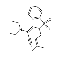 (E)-2-(diethylamino)-7-methyl-4-(phenylsulfonyl)octa-2,6-dienenitrile结构式