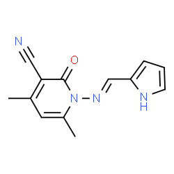 4,6-dimethyl-2-oxo-1-[(1H-pyrrol-2-ylmethylene)amino]-1,2-dihydro-3-pyridinecarbonitrile结构式