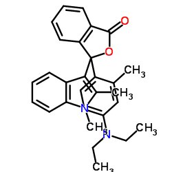 3-[2-Methyl-4-(diethylamino)phenyl]-3-(1,2-dimethyl-3-indolyl)phthalide Structure